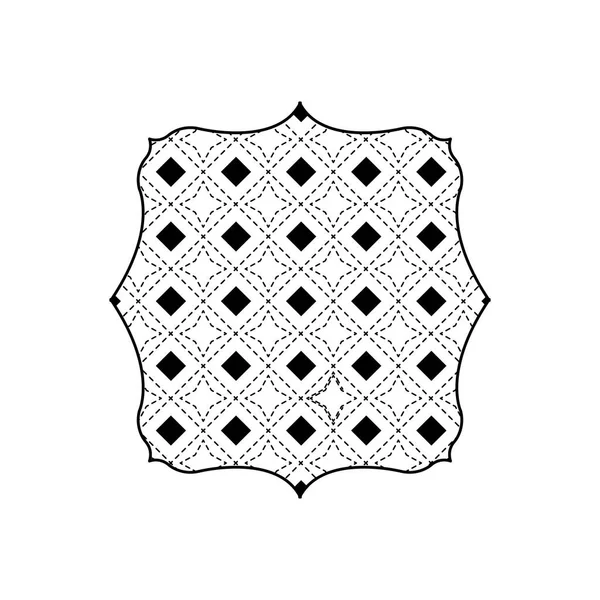 Marco Patrón Decoración Textura Tema Textil Diseño Aislado Ilustración Vectorial — Vector de stock