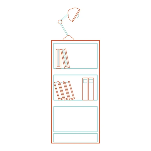 Χρώμα Γραμμής Εκπαίδευσης Βιβλιοθήκη Βιβλία Και Εικονογράφηση Φορέα Λάμπα Γραφείου — Διανυσματικό Αρχείο