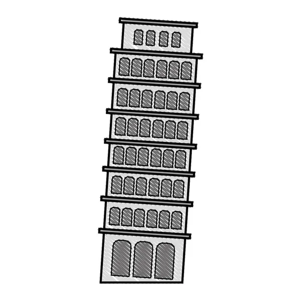 すりおろした傾いたピサの斜塔旅休暇ベクトル図 — ストックベクタ