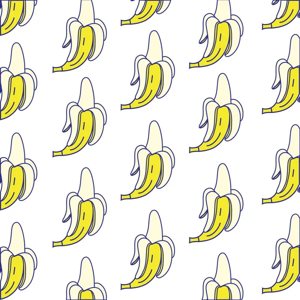 Colorido Delicioso Fresco Banana Fruta Fundo Design Vetor Ilustração — Vetor de Stock