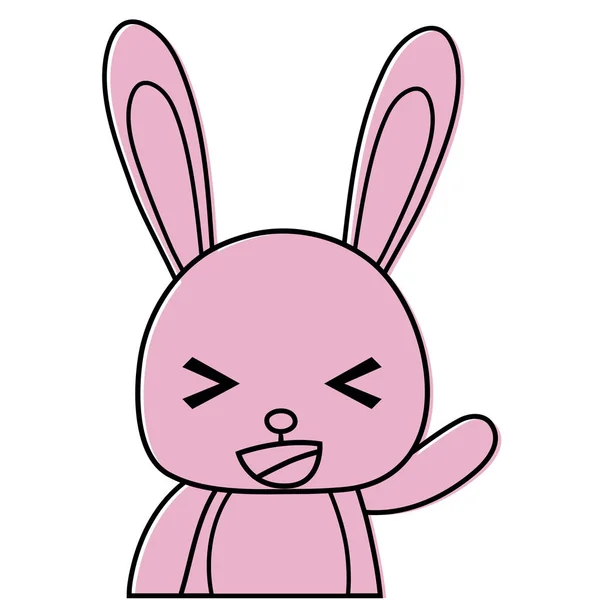 Illustration Vectorielle Animale Sauvage Lapin Adorable Gaie Couleur — Image vectorielle