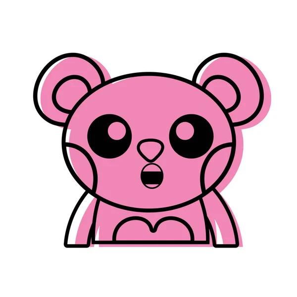 Color Sorprendido Oso Adorable Animal Salvaje Vector Ilustración — Vector de stock