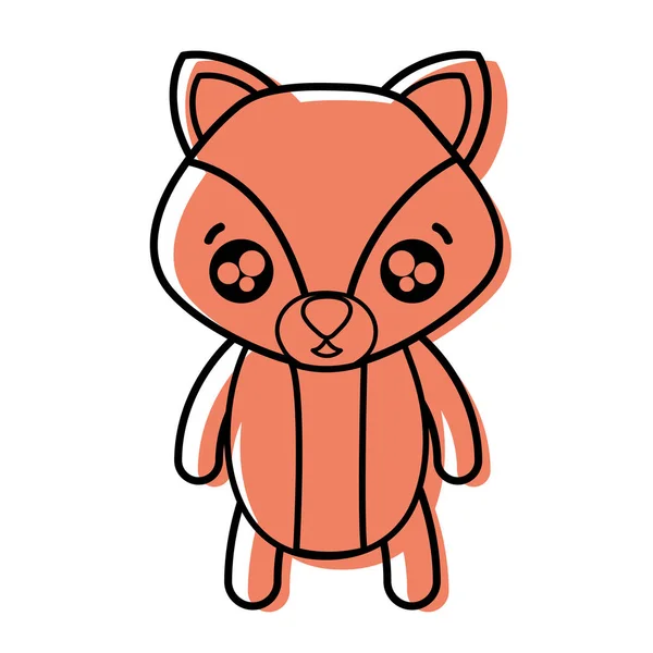 Color Surprised Fox Cute Wild Animal Vector Illustration — Stock Vector