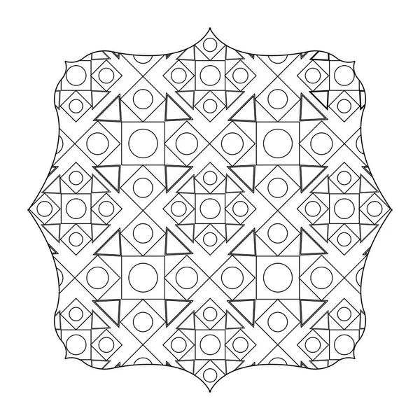 Linha Quadrada Com Padrão Formas Geométricas Fundo Desenho Vetor Ilustração —  Vetores de Stock