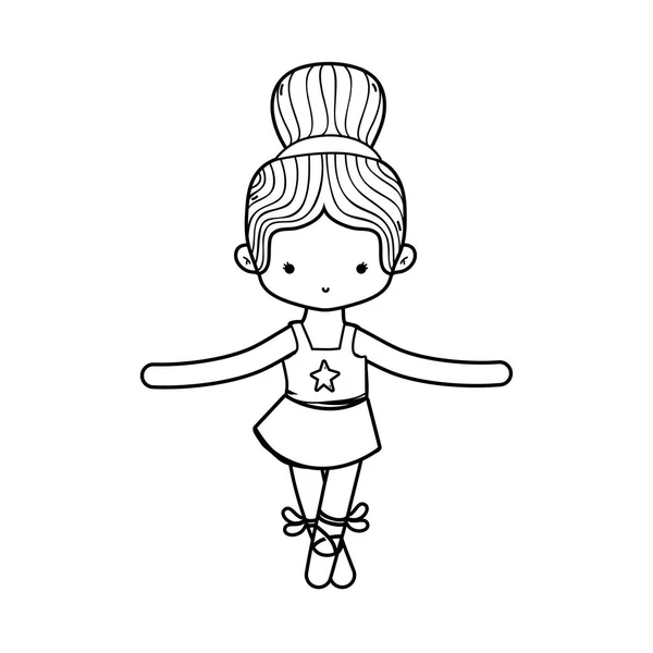 Tančící Dívka Balet Sport Zdraví Téma Izolované Design Vektorové Ilustrace — Stockový vektor