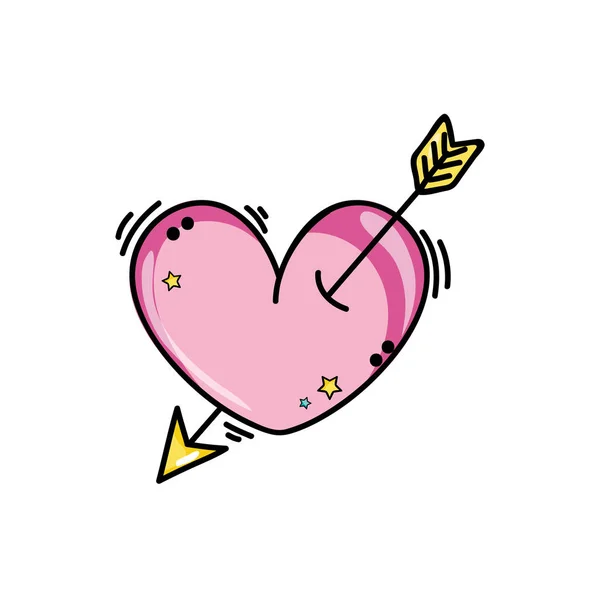 Серце Любові Пристрасть Романтична Тема Ізольований Дизайн Векторні Ілюстрації — стоковий вектор