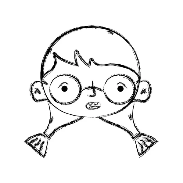 Φιγούρα Κορίτσι Κεφάλι Γυαλιά Και Χτένισμα Σχεδιασμό Διάνυσμα Illustraion — Διανυσματικό Αρχείο