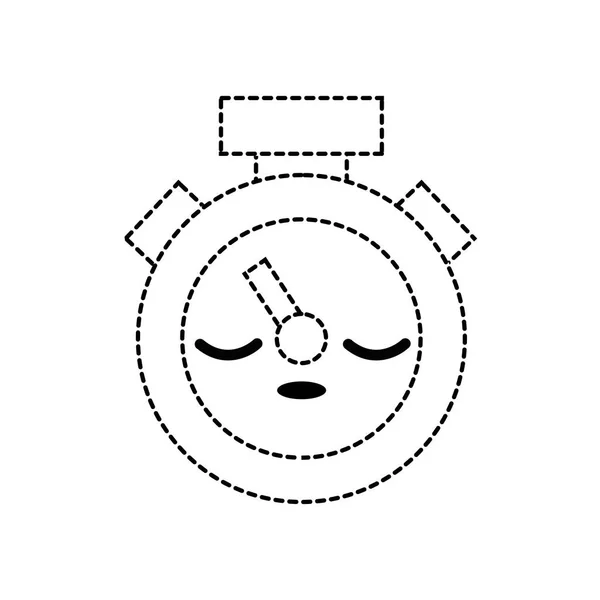 Noktalı Şekil Uyku Sevimli Chronometre Nesne Kawaii Vektör Çizim — Stok Vektör