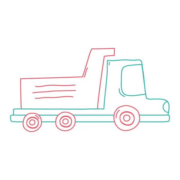 Кольорова Лінія Вантажівка Промисловості Контрацепції Транспортного Засобу Векторні Ілюстрації — стоковий вектор