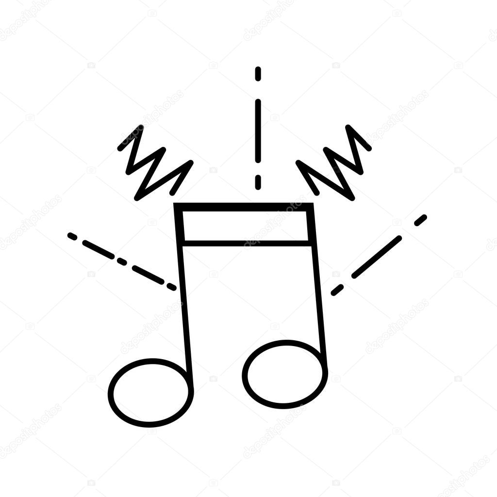 line musical note sign to rhythm sound vector illustration
