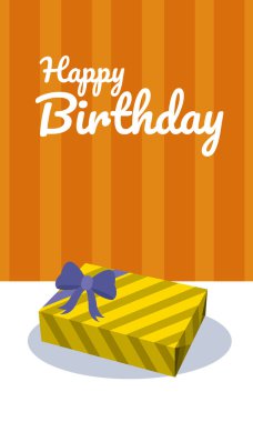 Mutlu Doğum günü kartı hediye kutusu renkli vektör çizim grafik tasarım ile