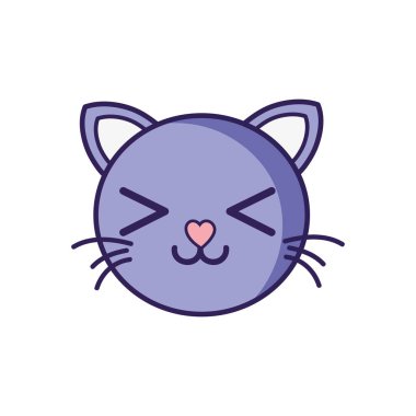 kedi baş sevimli hayvan vektör çizim gülümse