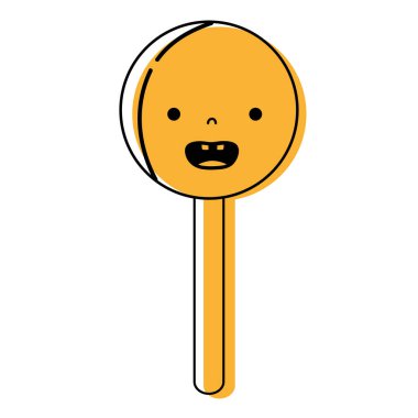 renk gülümseme daire buz lolly kawaii vektör çizim