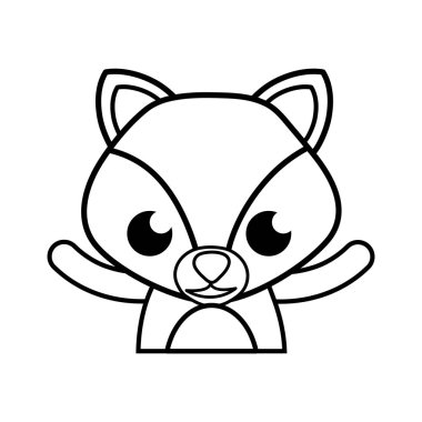 satır mutlu fox sevimli vahşi hayvan vektör çizim