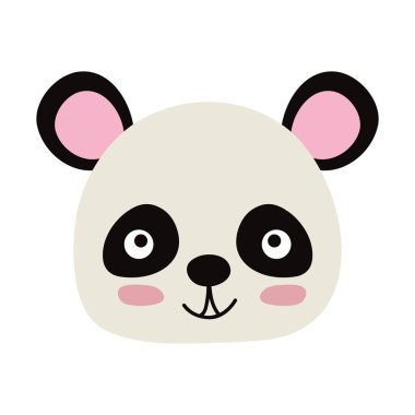 vahşi hayvan vektör çizim renkli mutlu panda baş