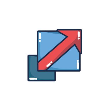 Geometrik ve soyut tema izole tasarım vektör çizim şeklinde kare