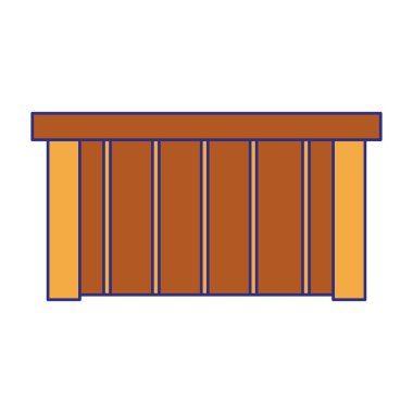 tam renkli ofis ahşap Resepsiyon nesne tasarlamak vektör