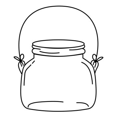 satır küçük ve geniş mason cam tel sapı vektör çizim ile