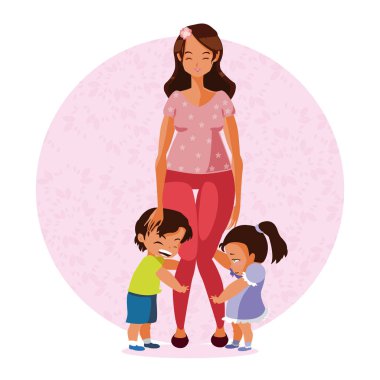 Mutlu anneler günü çizgi film simge vektör çizim grafik tasarım