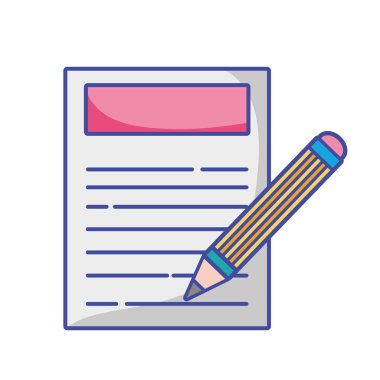 kağıt belge ile kalem aracı tasarlamak vektör