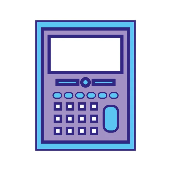 Linha Cor Calculadora Objeto Escola Educação Design Vetor Ilustração — Vetor de Stock