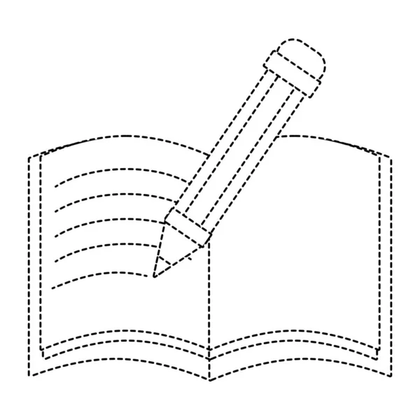 Forma Pontilhada Lápis Caderno Objeto Educação Escola Vetor Ilustração —  Vetores de Stock