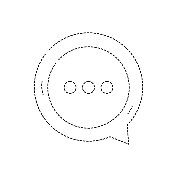 Forma Punteada Chat Burbuja Texto Notas Mensaje Vector Ilustración — Vector de stock