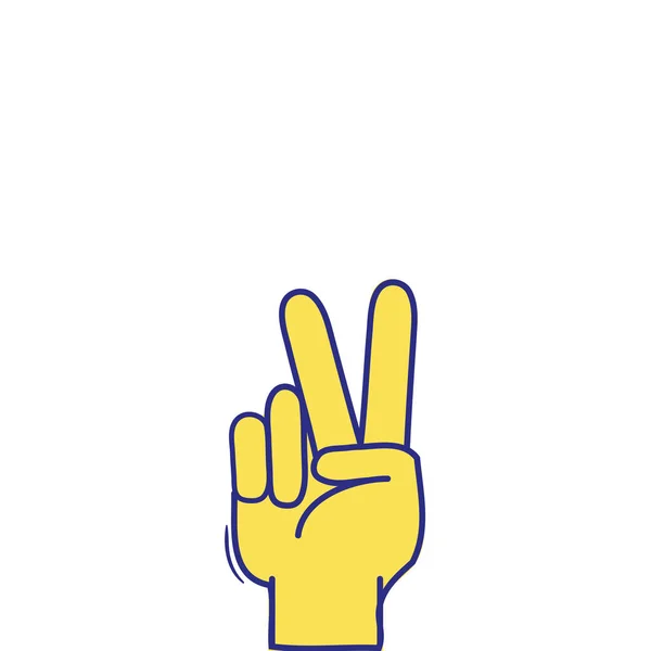 Full Color Hand Peace Love Gesture Symbol Vector Illustration — Stock Vector