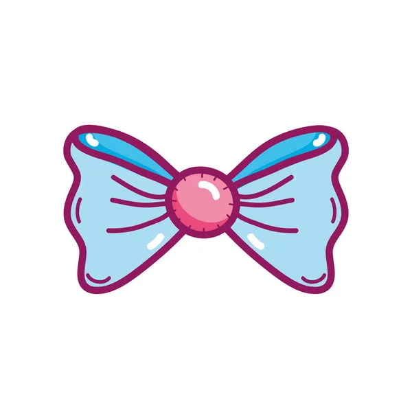 Bowtie Tela Cinta Tema Moda Diseño Aislado Ilustración Vectorial — Vector de stock