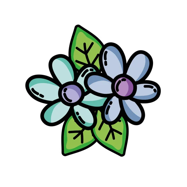 素敵な花の花びらと自然葉ベクトル イラスト — ストックベクタ
