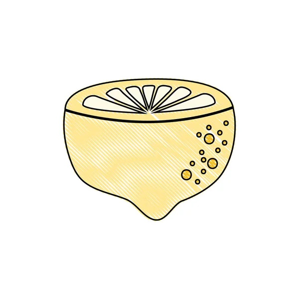 Grated Delicious Fresh Lemon Tropical Fruit Vector Illustration — Stock Vector
