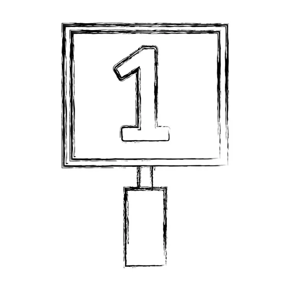 Figura Número Uno Emblema Símbolo Diseño Vector Ilustración — Archivo Imágenes Vectoriales