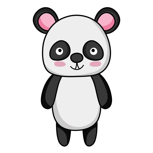 Bonito Feliz Panda Selvagem Animal Vetor Ilustração — Vetor de Stock