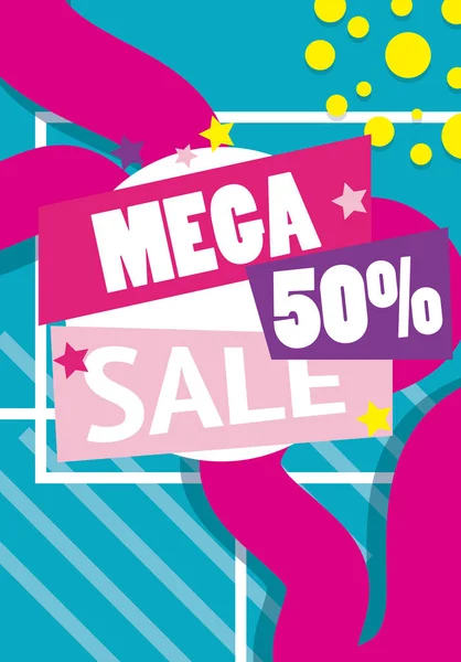 Mega Vente Rabais Liquide Fluide Affiche Concept Vectoriel Illustration Graphisme — Image vectorielle