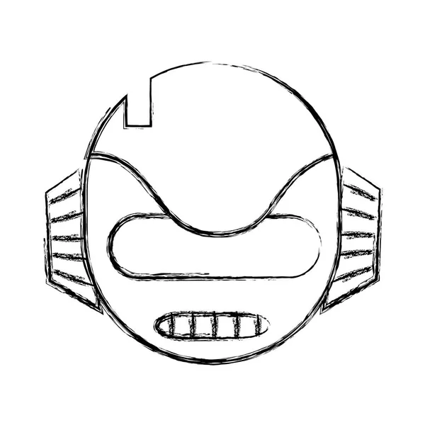 Figurentechnologie Roboterkopf Mit Ohren Und Mundvektor Illustration — Stockvektor