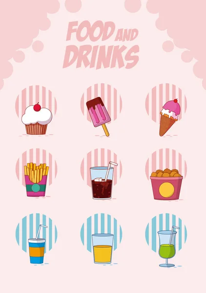 Set of Food and drinks vector illustration graphic design