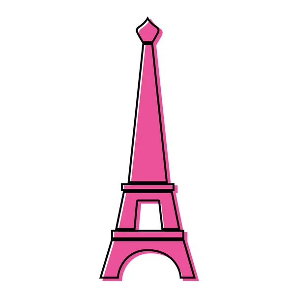 Cor Eiffel Torre Paris Viagem Férias Vetor Ilustração — Vetor de Stock
