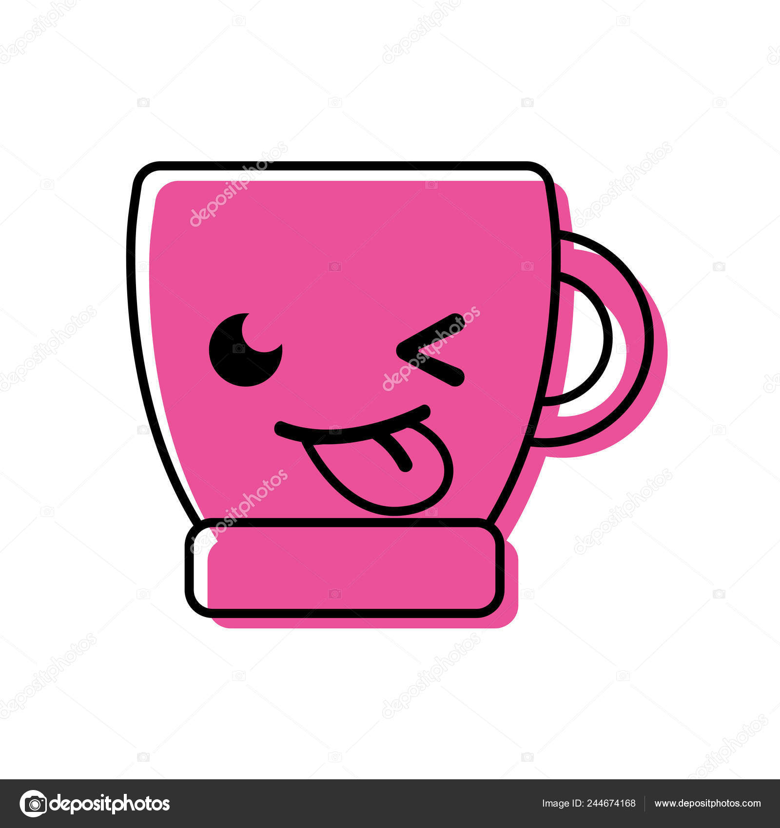 Color Funny Coffee Cup Kawaii Cartoon Vector Illustration Stock Vector Image by ©stockgiu #244674168 Color Funny Coffee Cup Kawaii Cartoon Vector Illustration Stock Vector Image by ©stockgiu #244674168