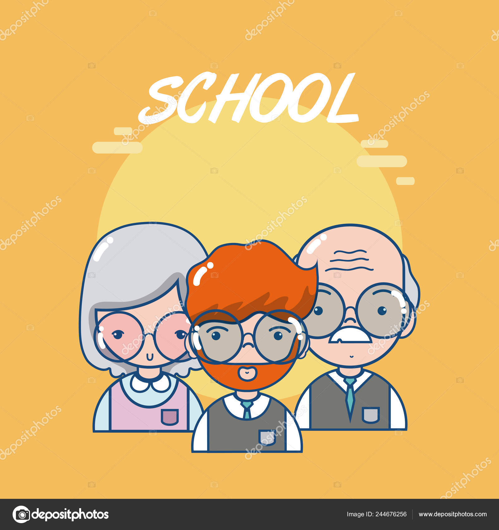 picture Students And Teachers Cartoon Images https depositphotos com 244676256 stock illustration school teachers students cute cartoon html