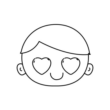 satır baş çocuk saç vektör çizim aşık