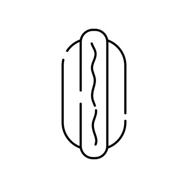 satır sosisli sandviç fast food snack vektör çizim