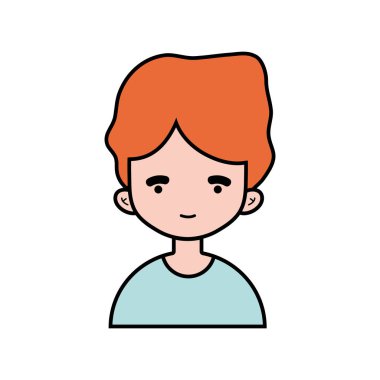 Avatar çocuk t-shirt ve saç modeli tasarım vektör çizim ile