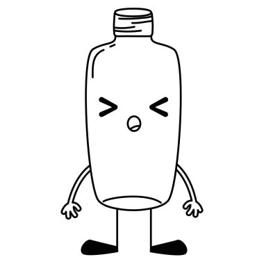 Uyuyan mason cam kawaii kollar ve bacaklar vektör çizim ile satır