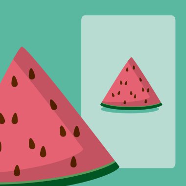 Mavi renkli karikatür vektör çizim grafik tasarım üzerinde lezzetli karpuz