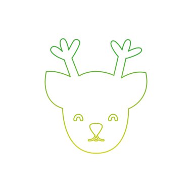 siluet Ren geyiği kafasına merry christmas dekorasyon illüstrasyon vektör