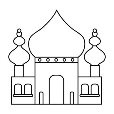 satır taj mahal içinde Hindistan yolculuğu tatil vektör çizim