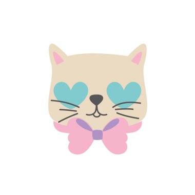 Hayvan evde beslenen hayvan ve yavru tema izole tasarım vektör çizim karikatür kedi