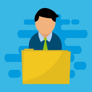 İş stratejisi kavramı ofis elemanları ile vektör çizim grafik tasarım