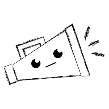 Sirius ve sevimli megafon nesne kawaii vektör çizim şekil