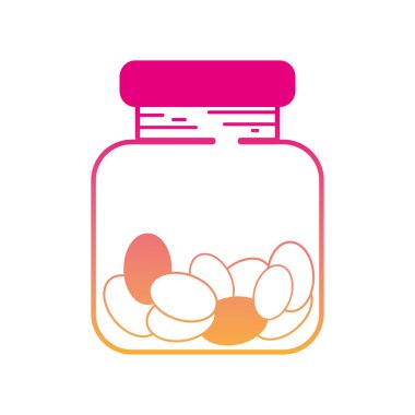 siluet şeker badem tatlısı kristal kavanoz vektör çizim